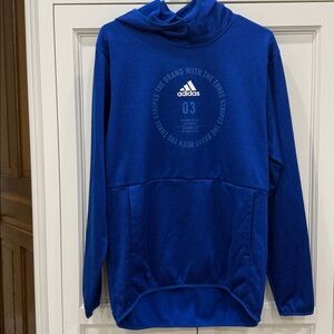Adidas Men’s climawarm Athletic Sweatshirt Size Large Blue Hoodie.